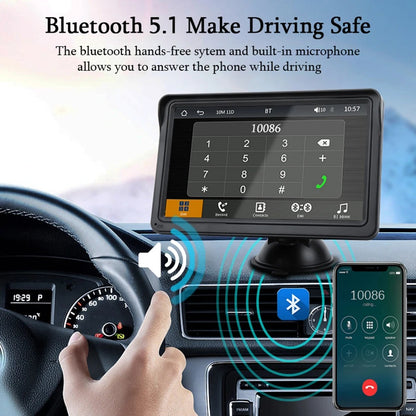 7-inch Draagbare Carplay &amp; Android Auto Scherm – Universele Plug &AMP; Play Oplossing! 🚗