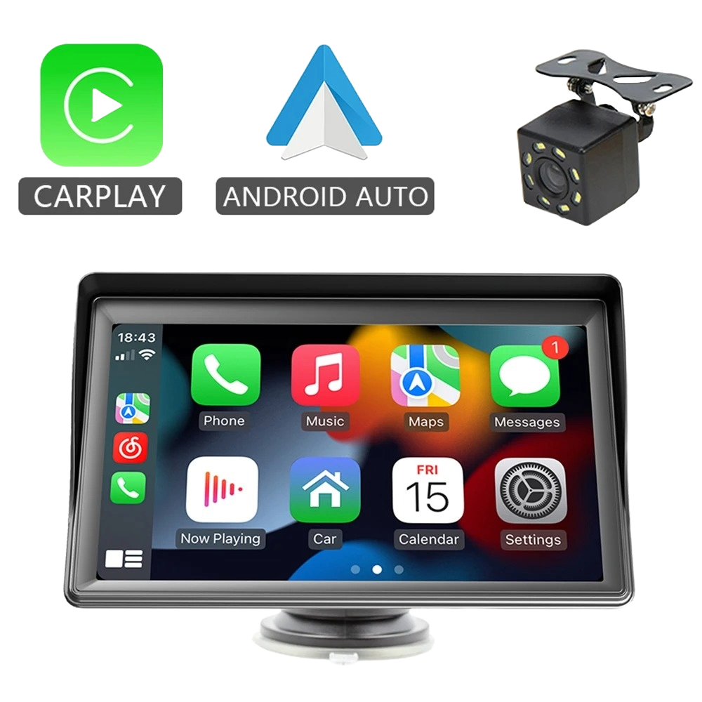 7-inch Draagbare Carplay &amp; Android Auto Scherm – Universele Plug &AMP; Play Oplossing! 🚗